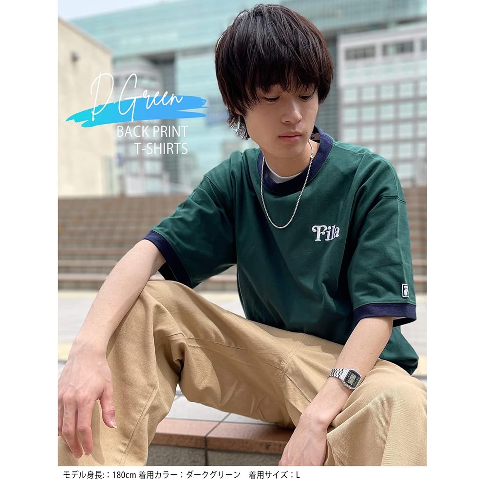 FILA グリーン Tシャツ Mサイズ 73